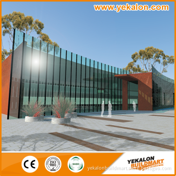 Yekalon Hot Sale and Decorative Full Glass Curtain Wall Without Spider